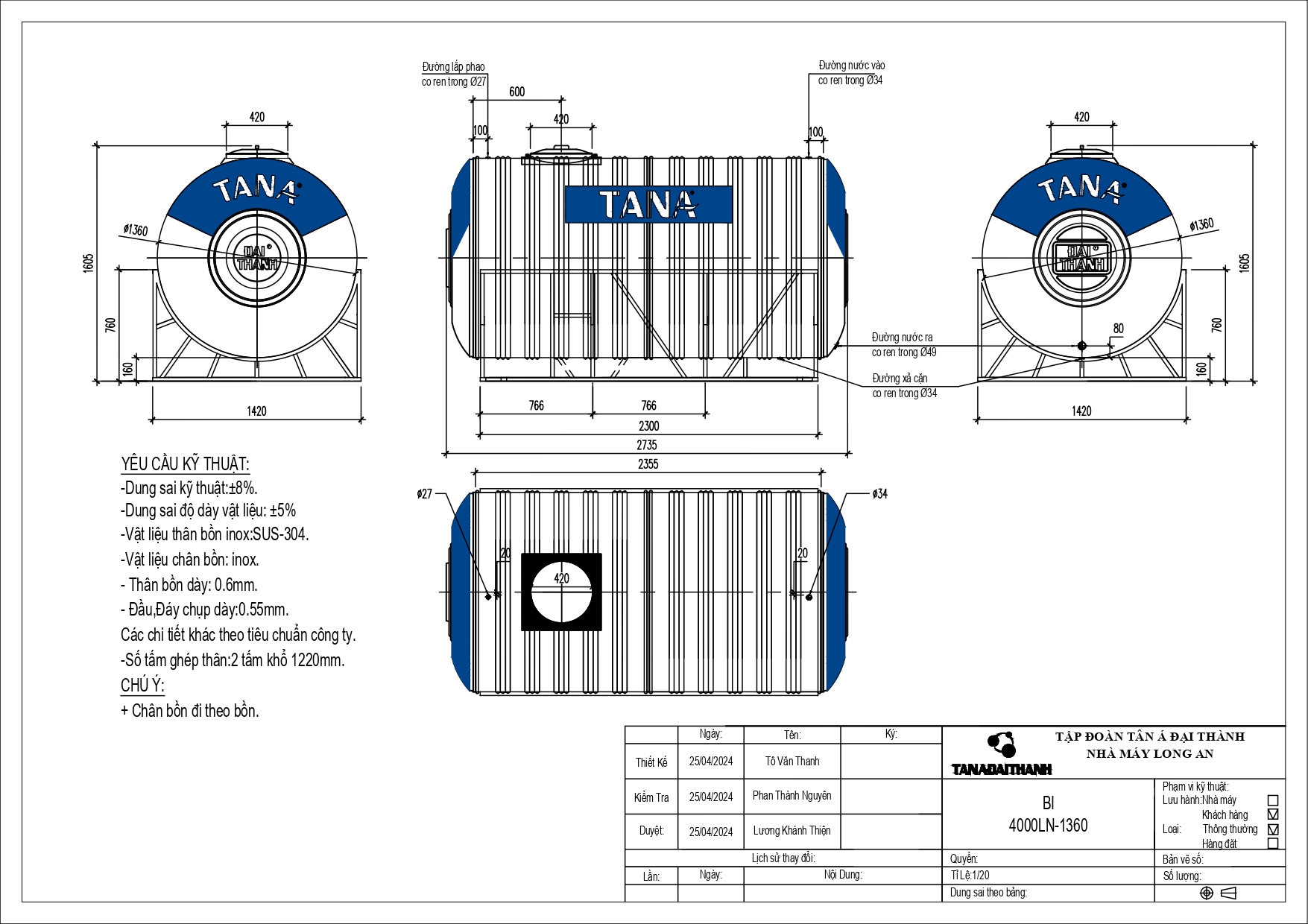 bang ve bon nuoc inox tan a 4000l ngang